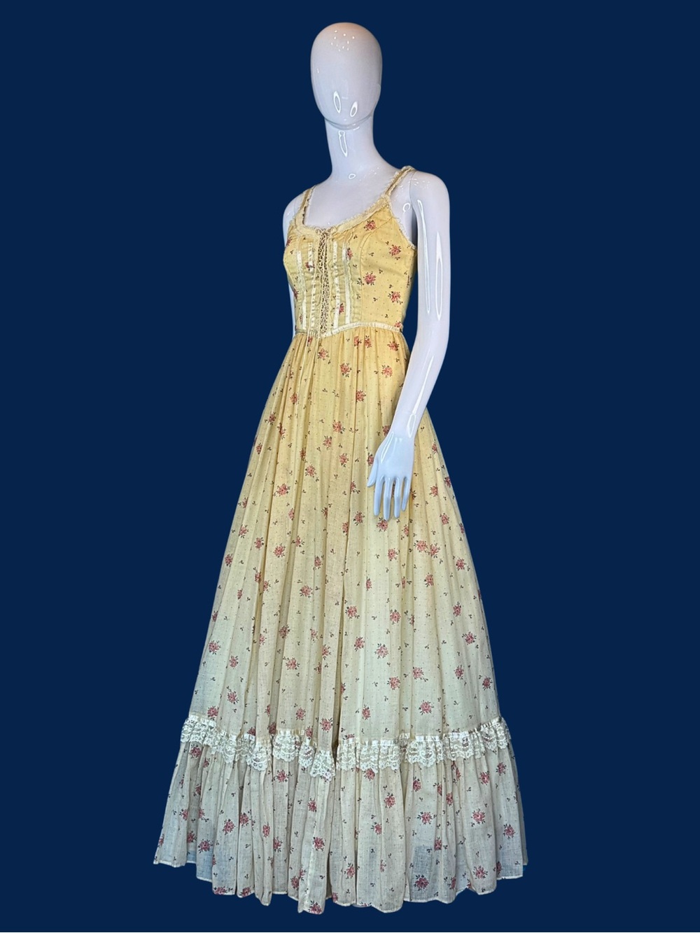 70s Cream Gunne Sax Shamash and Yofi Corset Prairie Dress / XS  / Deadstock - Picture 10 of 10
